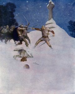 ロバート・ルイス・スティーブンソンによるブラック・アローのイラスト 作： Newell Convers Wyeth